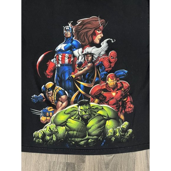 Vintage Mad Engine Marvel X Men Graphic T Shirt XL Wolverine Iron Man Hulk Storm - Picture 2 of 4